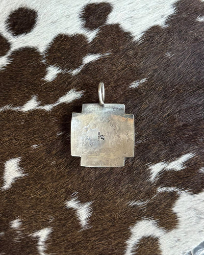 Turquoise Stamped Cross Pendant *Native