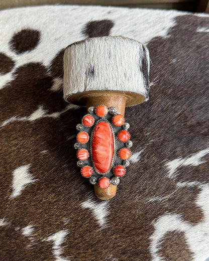 Red Spiny Cluster Ring Adj. *Native