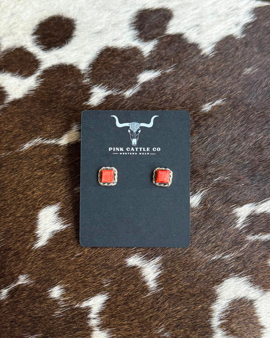 Spiny Mini Square Studs