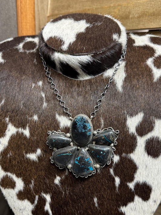 19" Blue Moon Half Cluster Necklace *Native