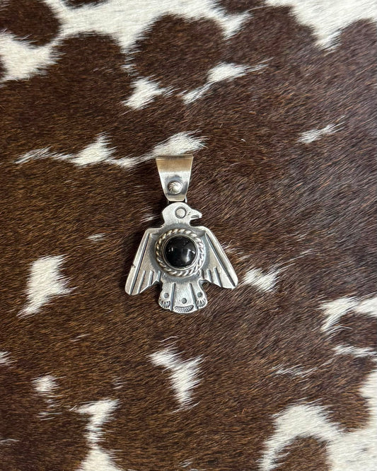 Black Onyx Thunderbird Pendant *Native