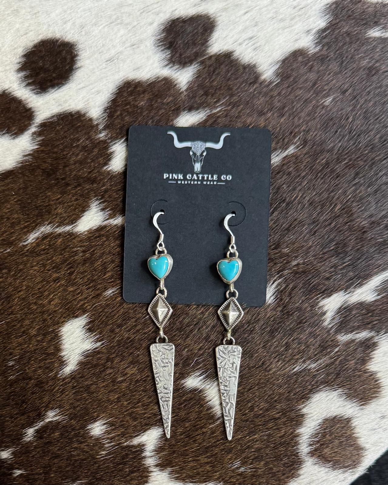 Turquoise Diamond & Star Dangle Earrings *Native