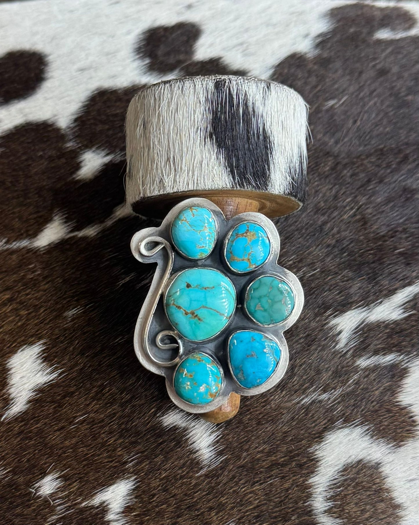 Turquoise Half Cluster Ring *Native