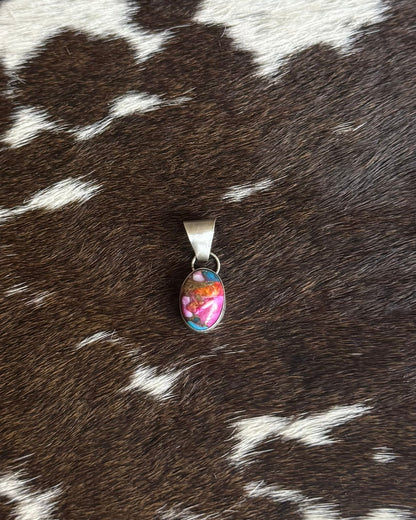 Simple Dainty Pink Dahlia Pendant *Native