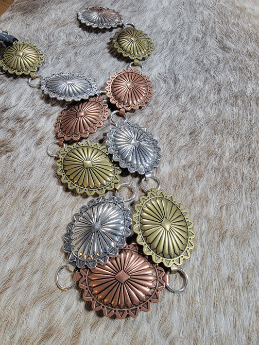 Mixed Metal Concho Belt