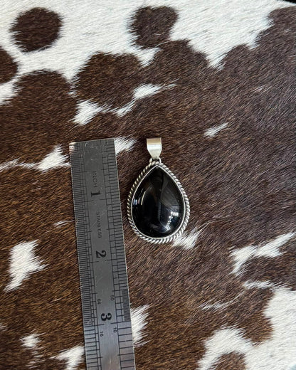 Black Onyx Teardrop Pendant *Native