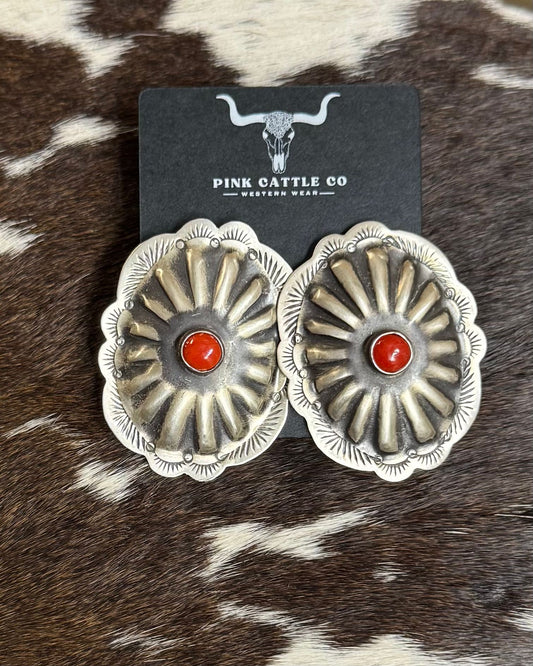 Coral Concho Earrings *Native