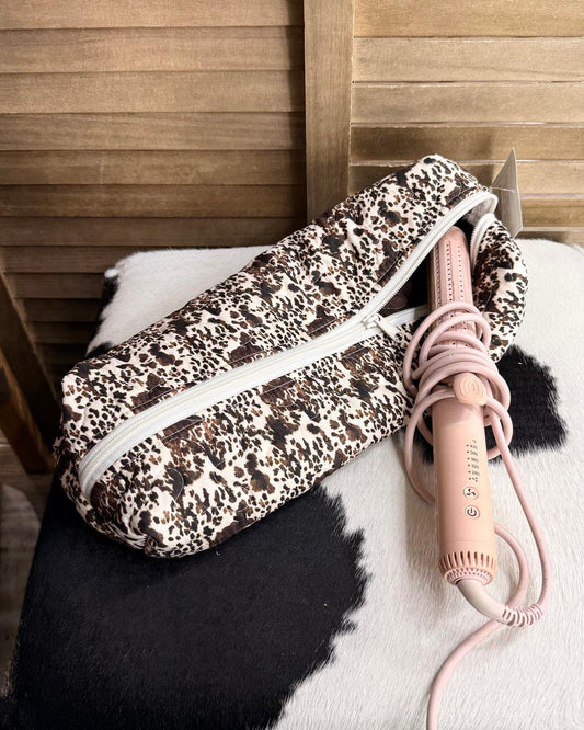 Bella Hide Brown Quilted Hot Tools Bag