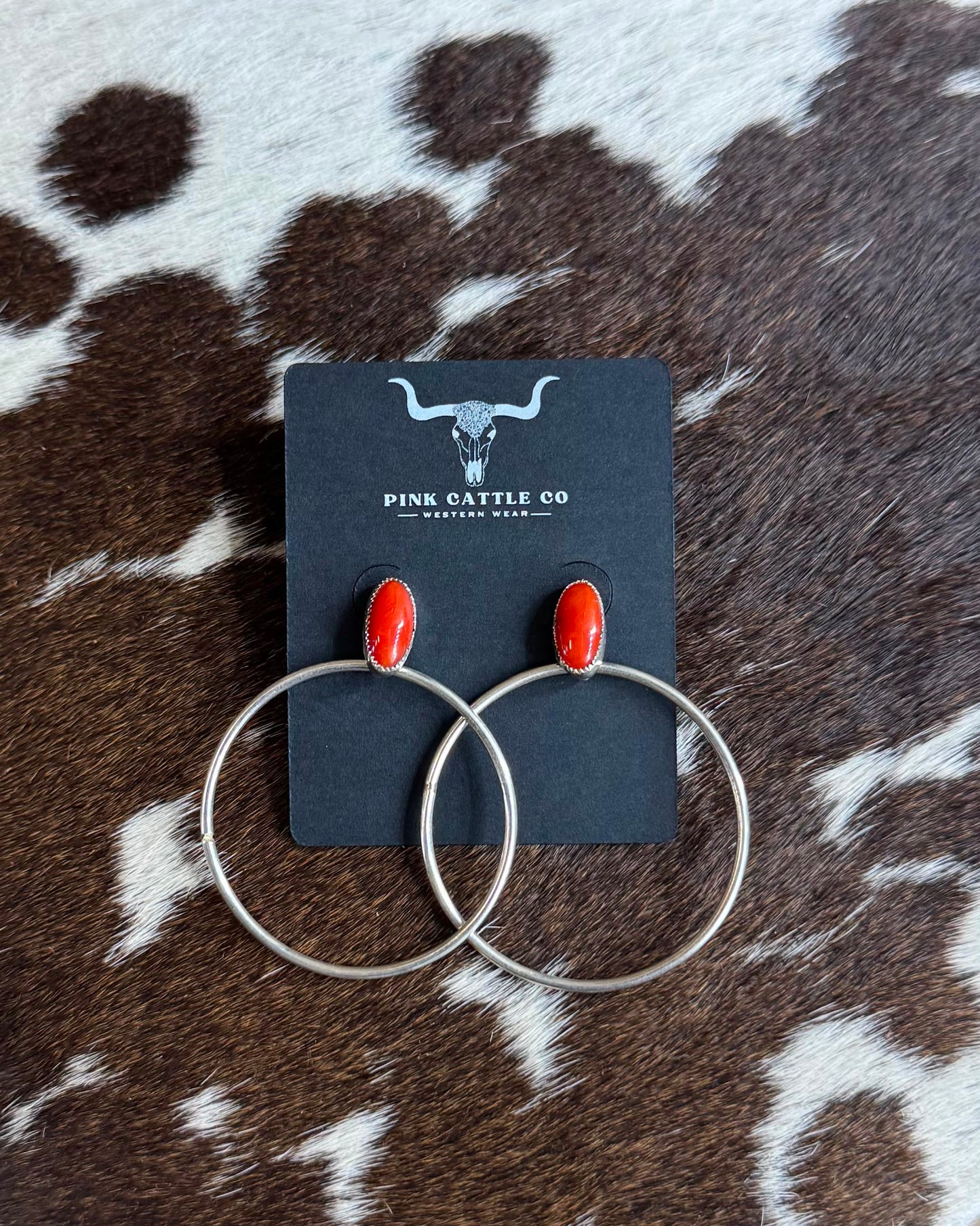 Coral One Stone Hoop *Native