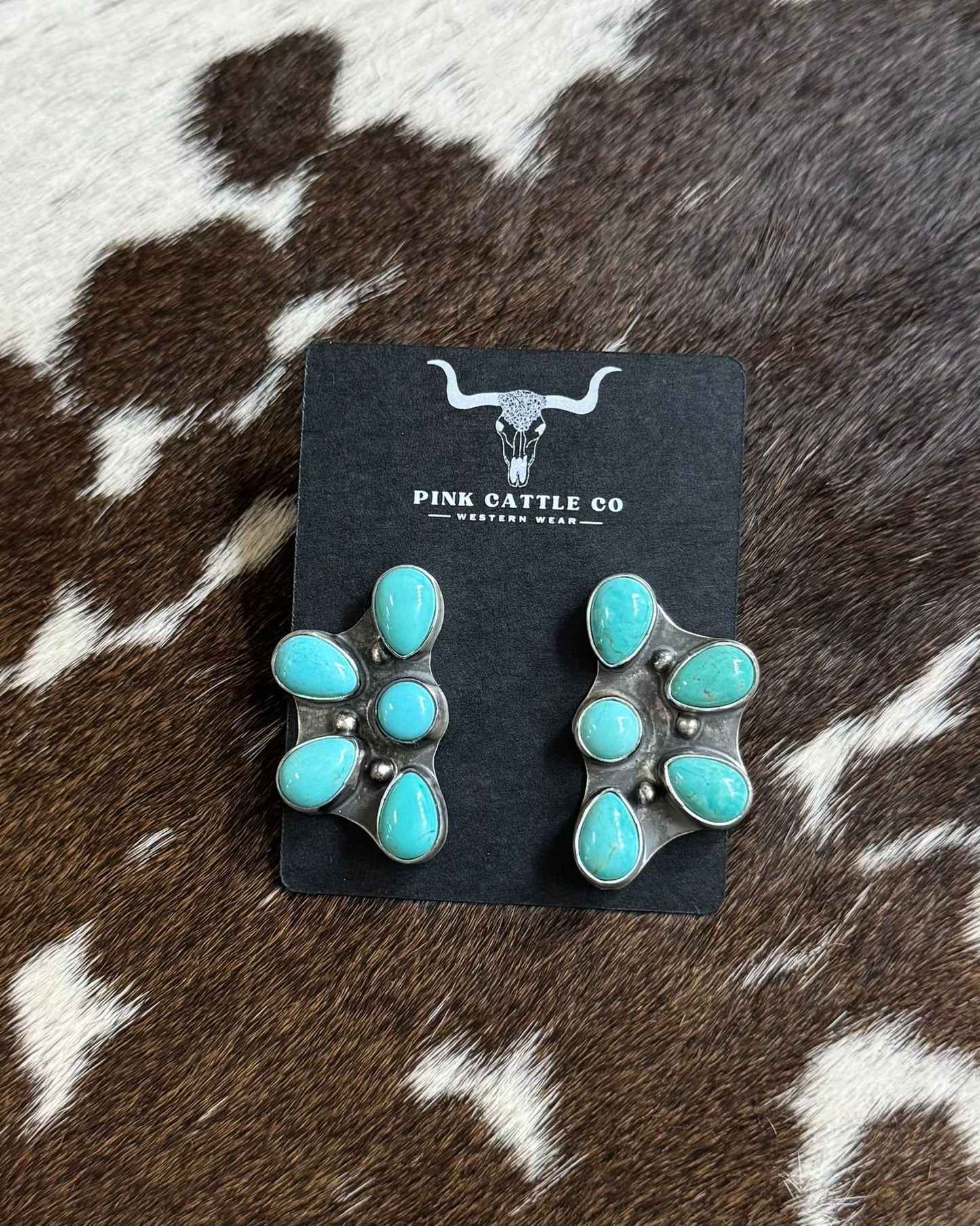 Turquoise Half Cluster Earrings *Native