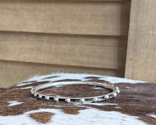 Sterling Silver Thin Ball Bangle