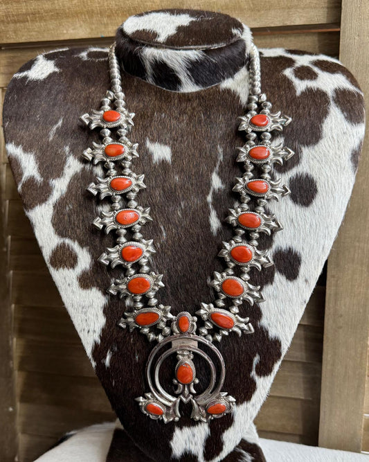 Vintage Coral Naja Necklace *Native