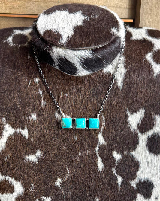 3 Stone Square Necklace *Native