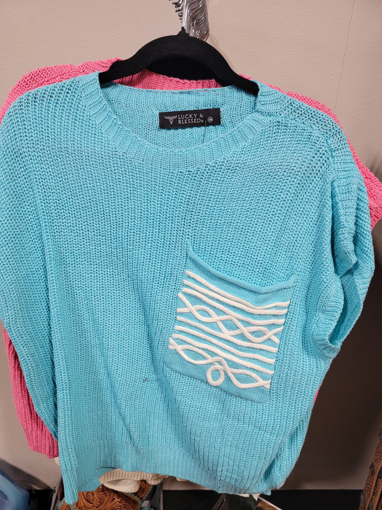 Boot Stitch Knitted Top *Blue