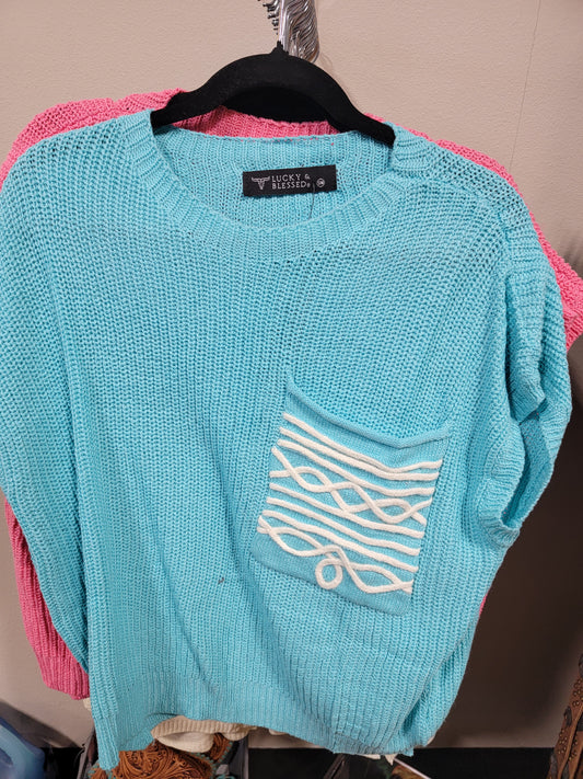 Boot Stitch Knitted Top *Blue