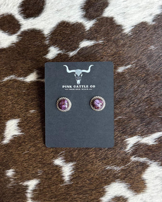 Purple Spiny Round Stud *Native