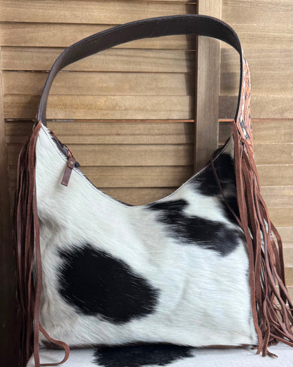 Cowhide Fringe Shoulder Bag