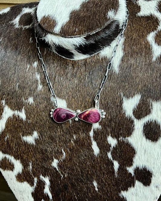 Purple Spiny 2 Stone Necklace *Native