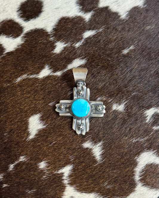 Blue Star Cross Pendant *Native