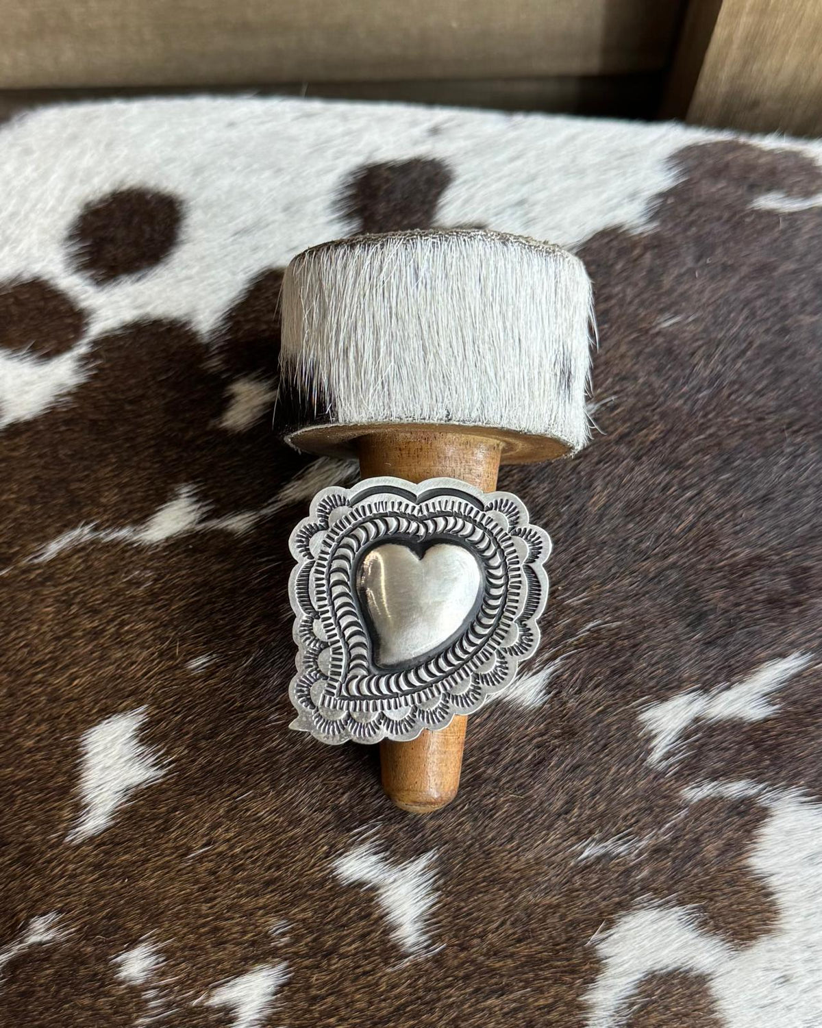 L.Tahe Silver Heart Ring Adj. *Native