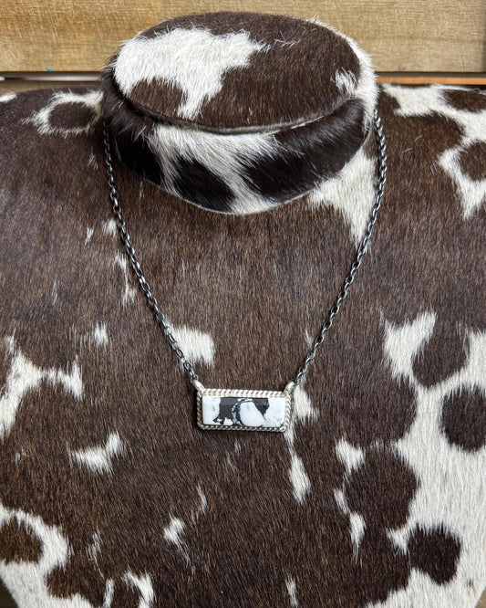 17" White Buffalo Bar Necklace *Native