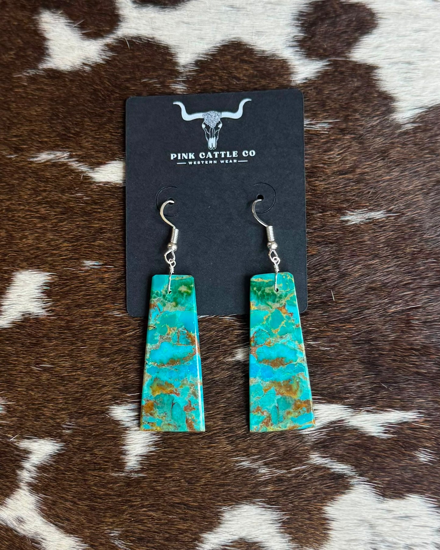 Turquoise Slab Earrings *Native