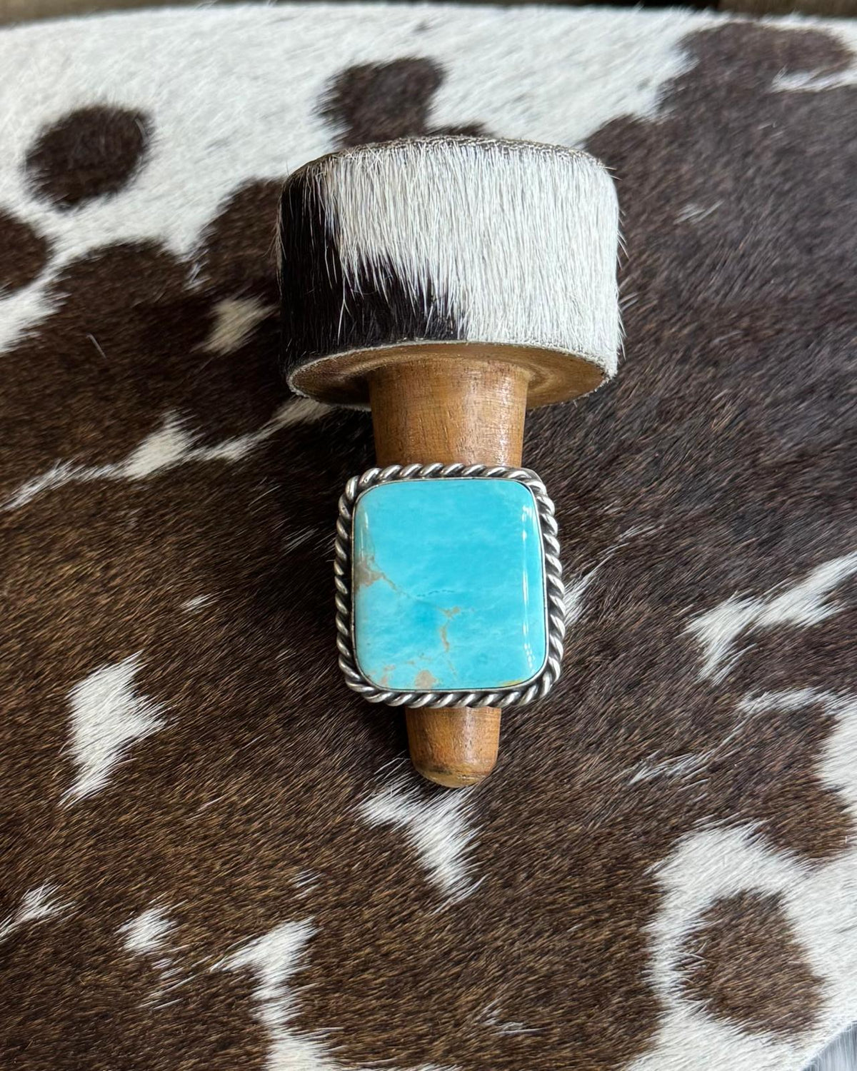 Blue Kingman Square Ring Adj. *Native