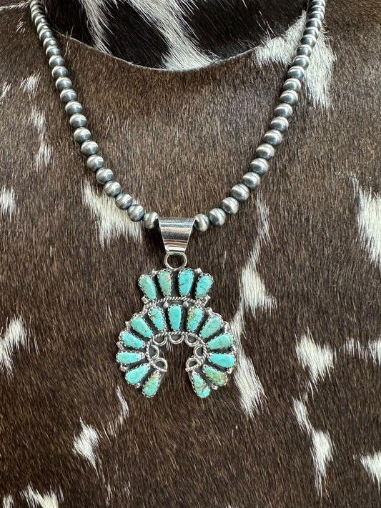 Zeita Begay Naja & 5mm Pearl 16” Necklace *Native