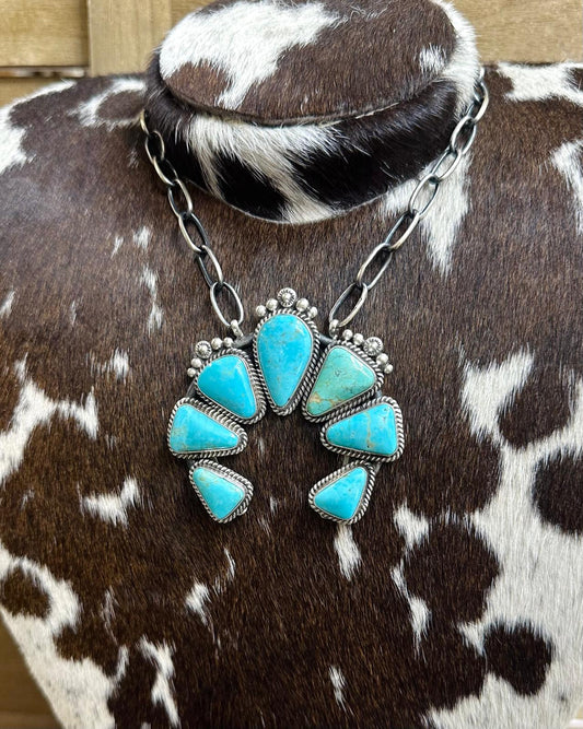 Kingman Naja Paperclip Chain Necklace *Native