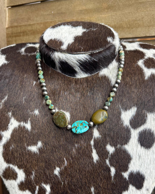 3 Stone Nugget Necklace