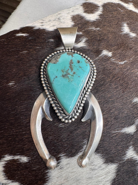 Turquoise Teardrop Naja Pendant *Native