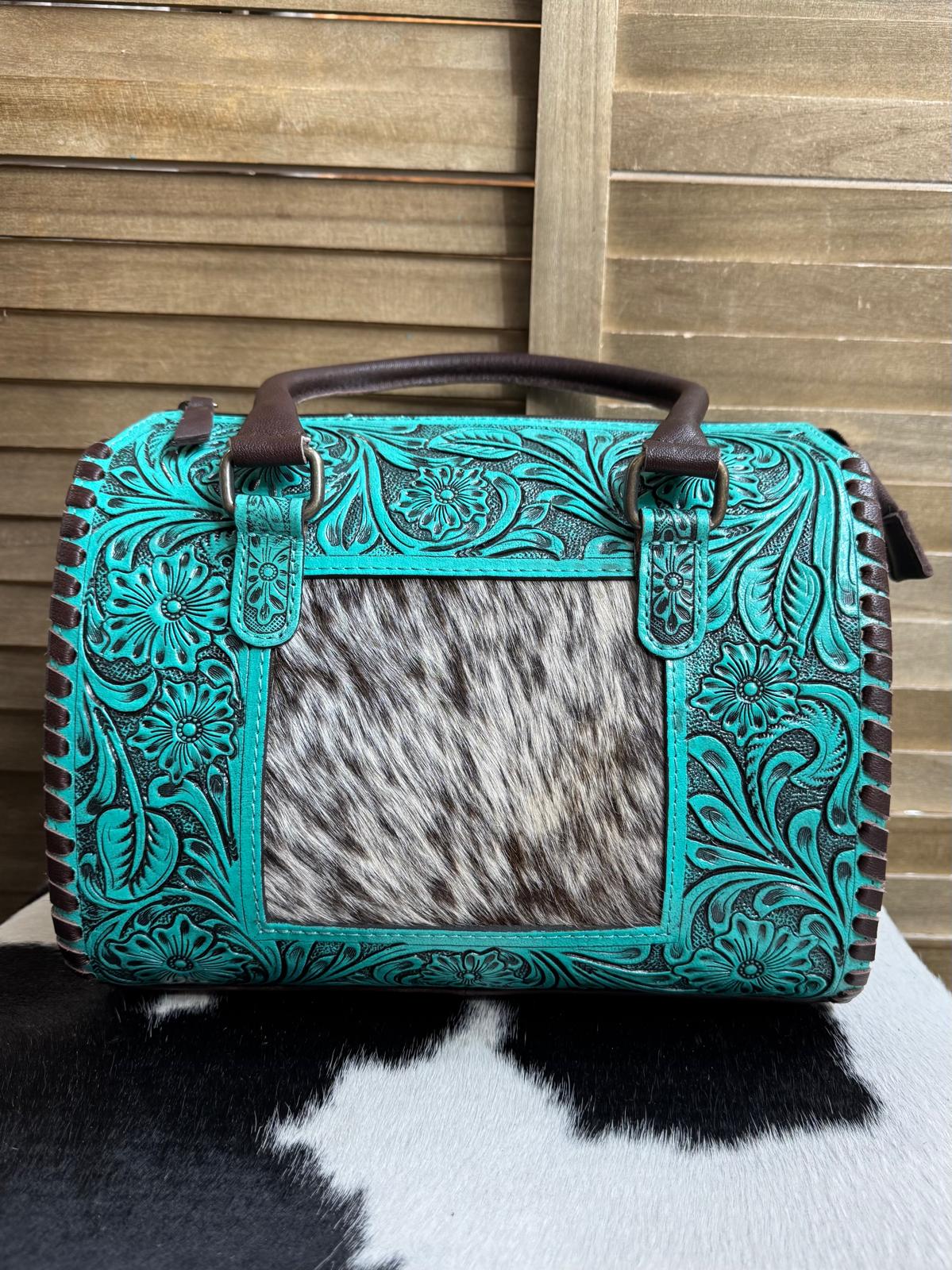 Medium Turquoise Cowhide Speedy