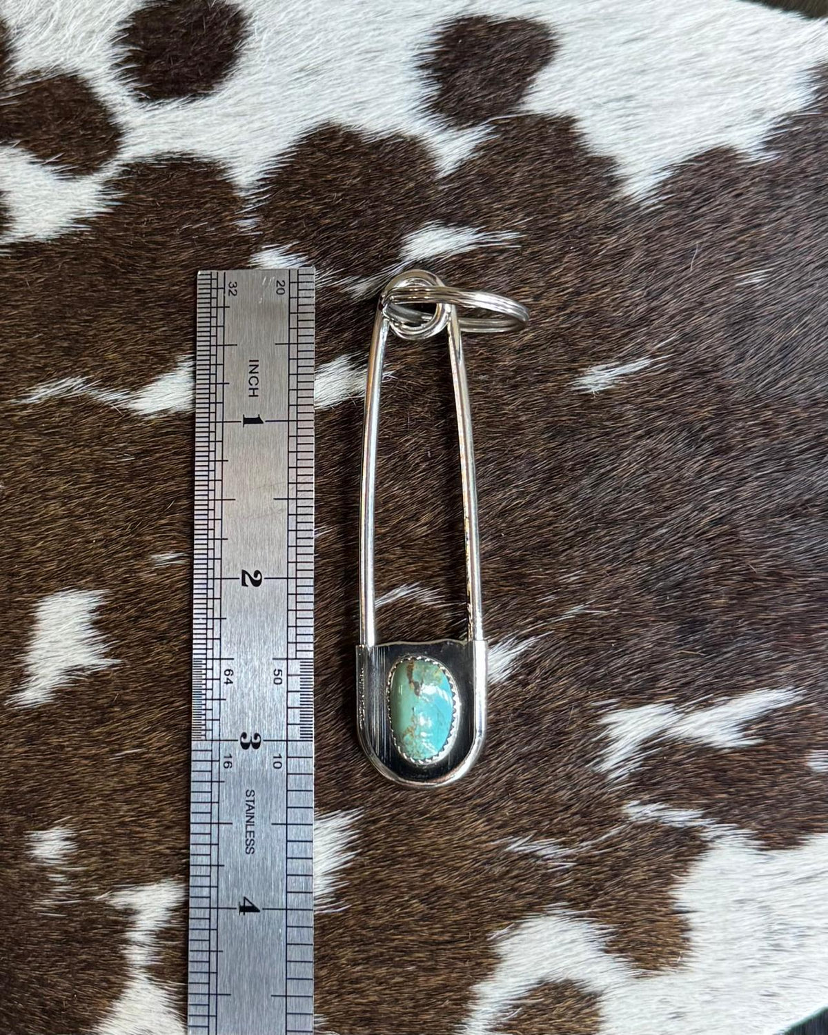 Turquoise Stone Safety Pin *Native