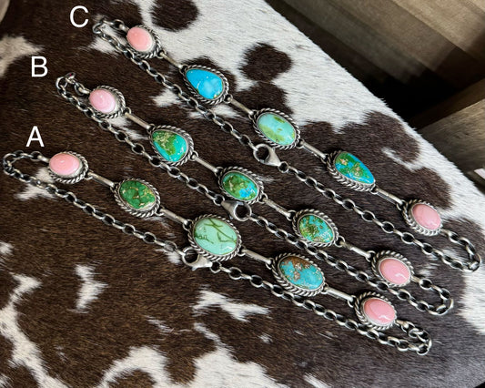 Sonoran & Pink Conch 5 Stone Choker *Native