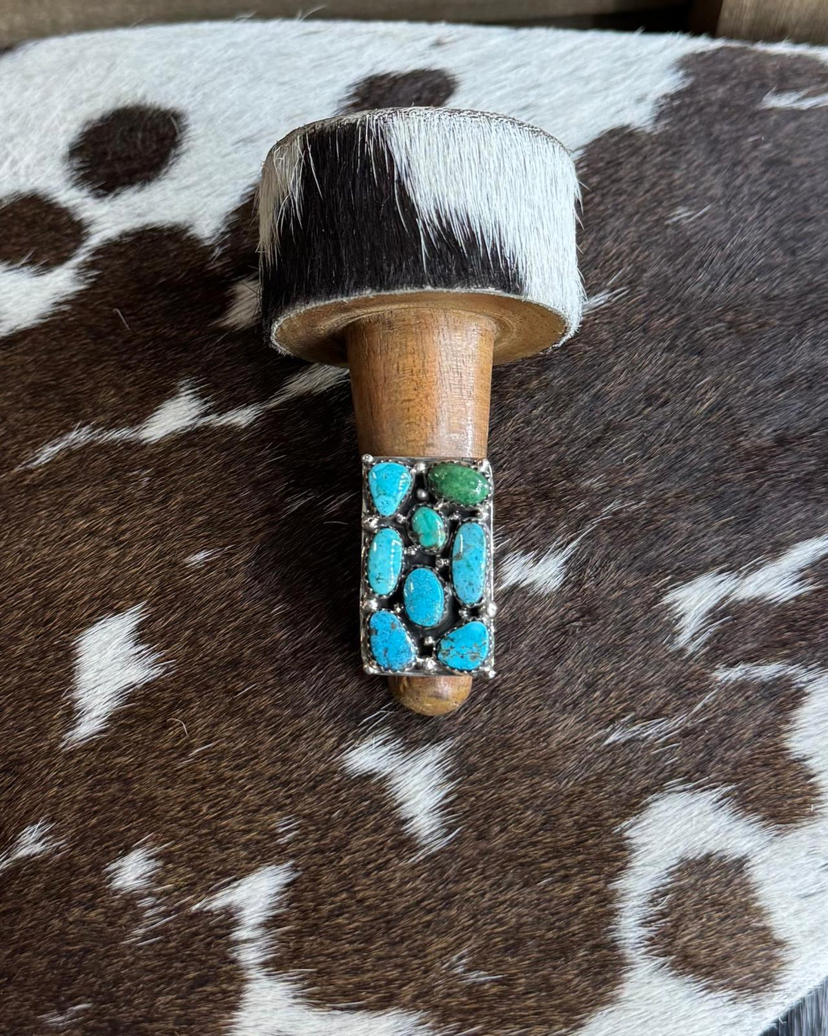 Sz 6.5 Pebbled Mixed Square Ring *Native