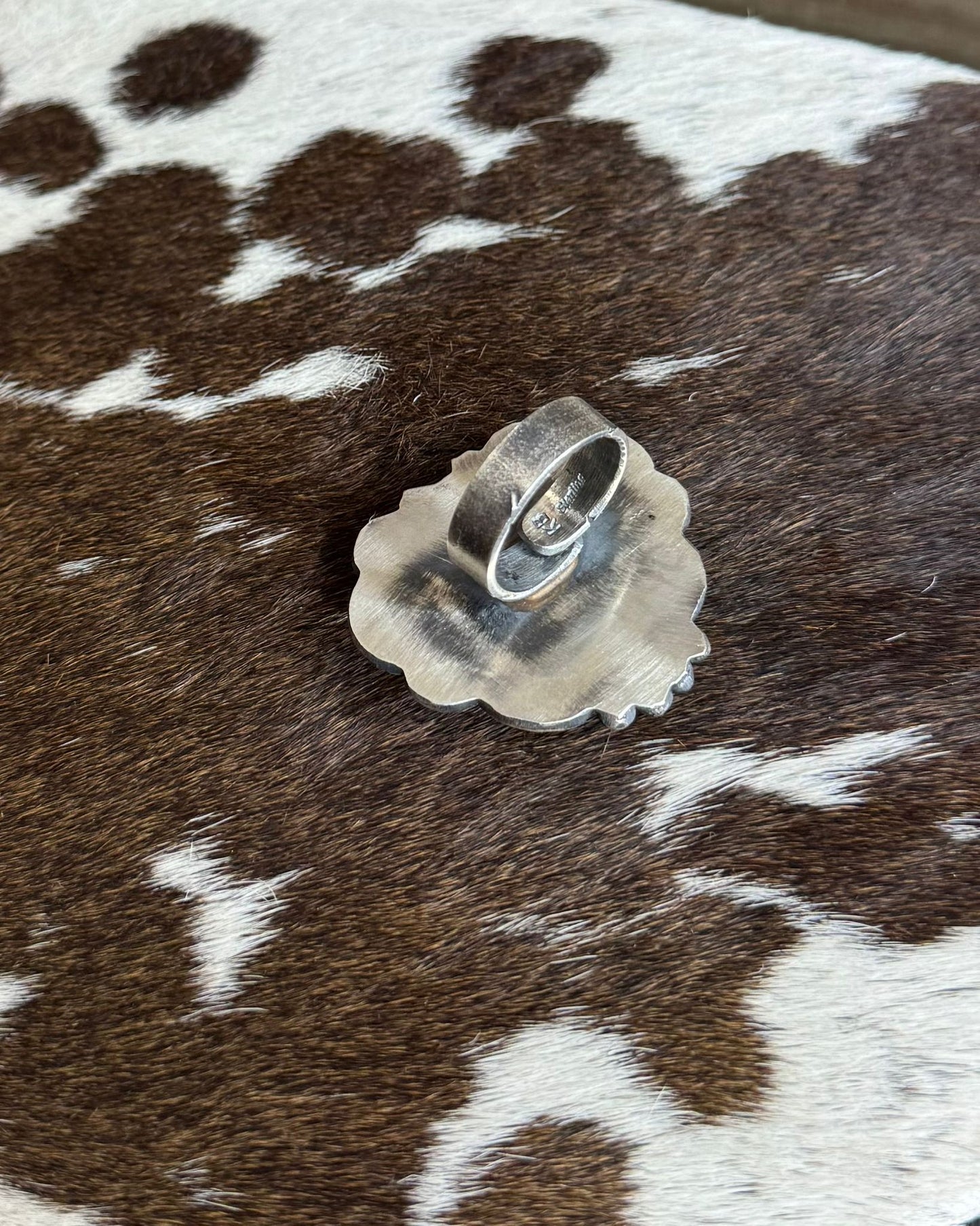 Orange Spiny Heart Ring Adj *Native