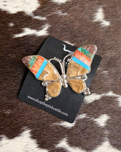 Inlay Butterfly Pin w/ Pendant Hook *Native