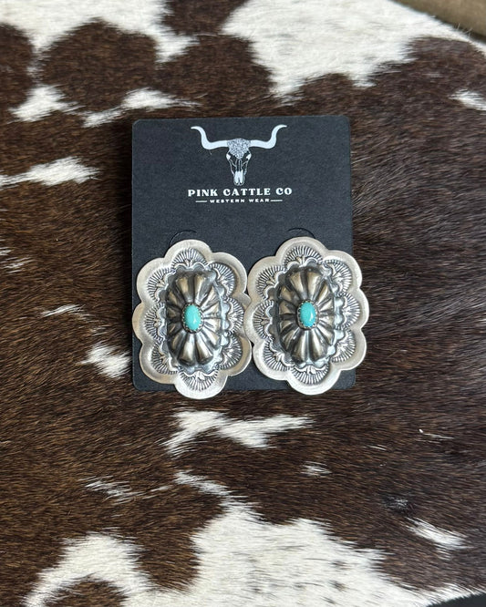 Green Turquoise Concho Stud *Native