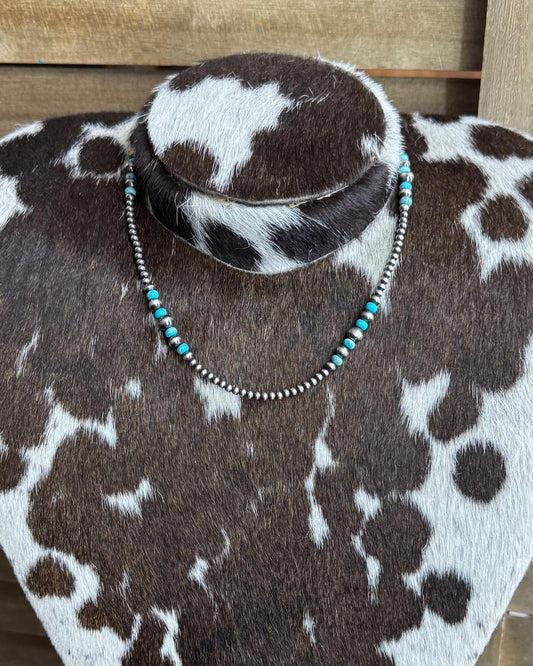 16" Graduated Pearl & Turquoise Stacker *NonNative