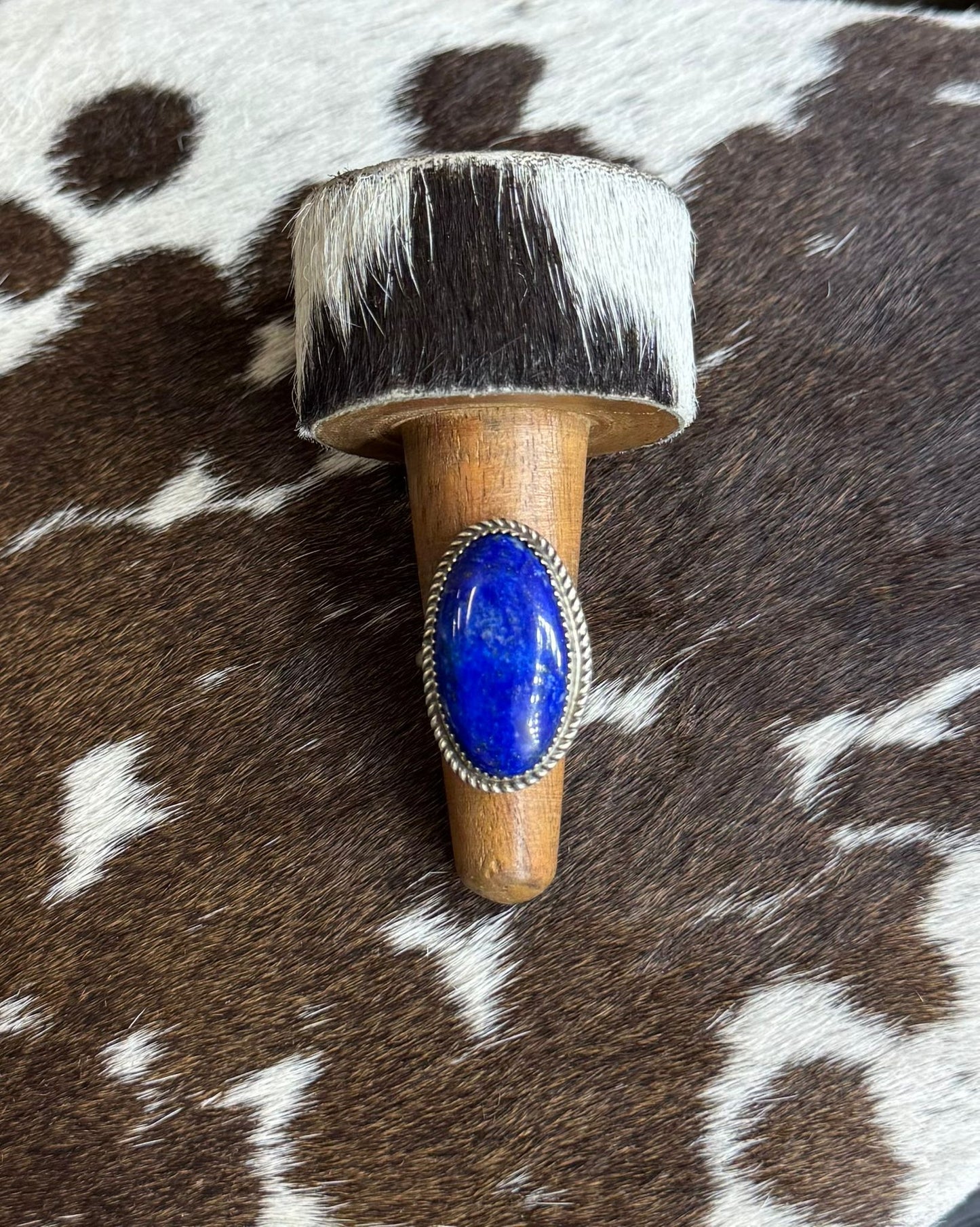 Lapis Oval Rope Ring Adj. *Native