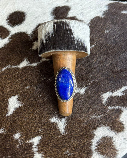 Lapis Oval Rope Ring Adj. *Native