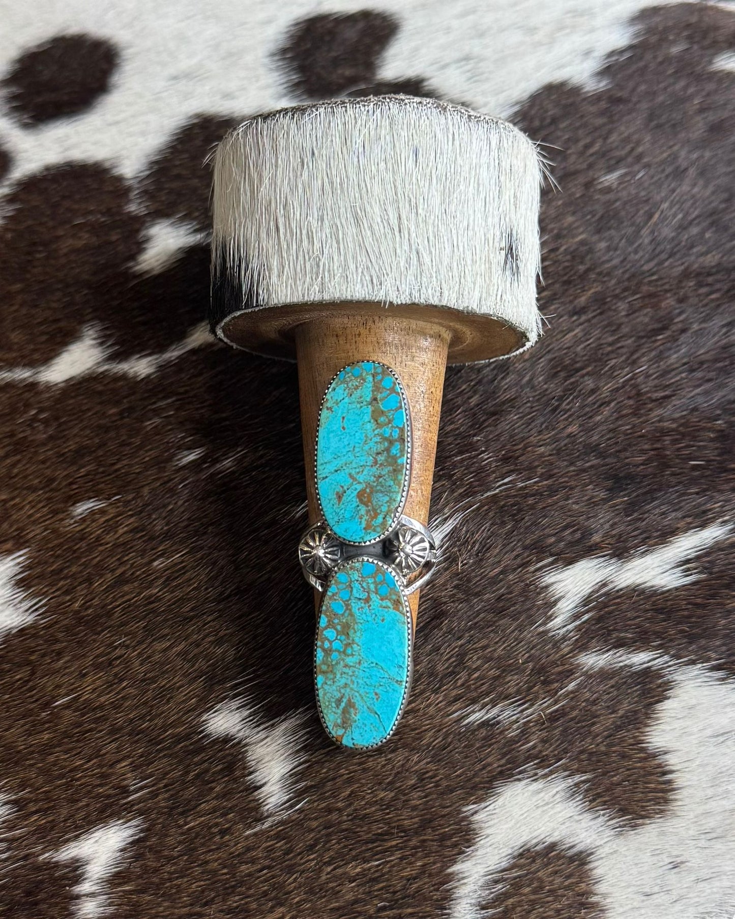Double Stone Turquoise Ring *Native