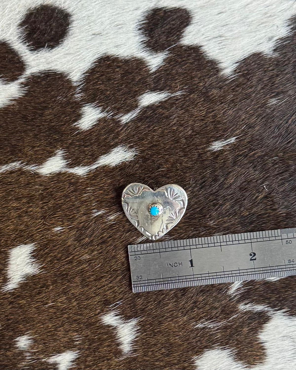 Silver One Stone Heart Pin/ Pendant *Native