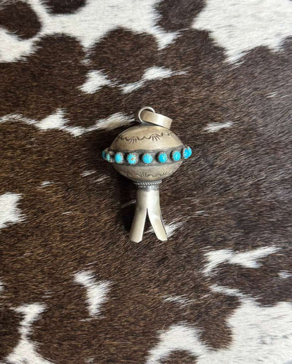 Turquoise Blossom Pendant *Native