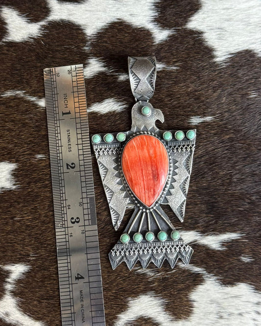 Thunderbird Red Spiny Pendant *Native