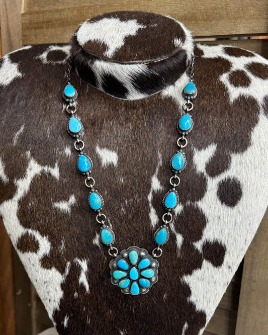 Blue Cluster Lariat Necklace *Native