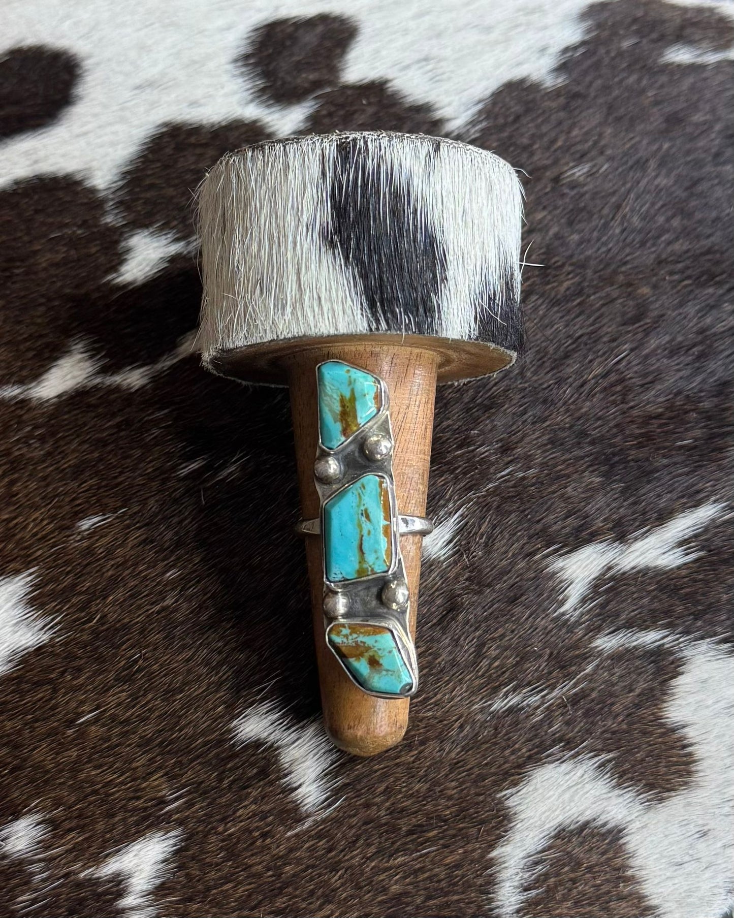 3 Stone Turquoise Sterling Ring *Native