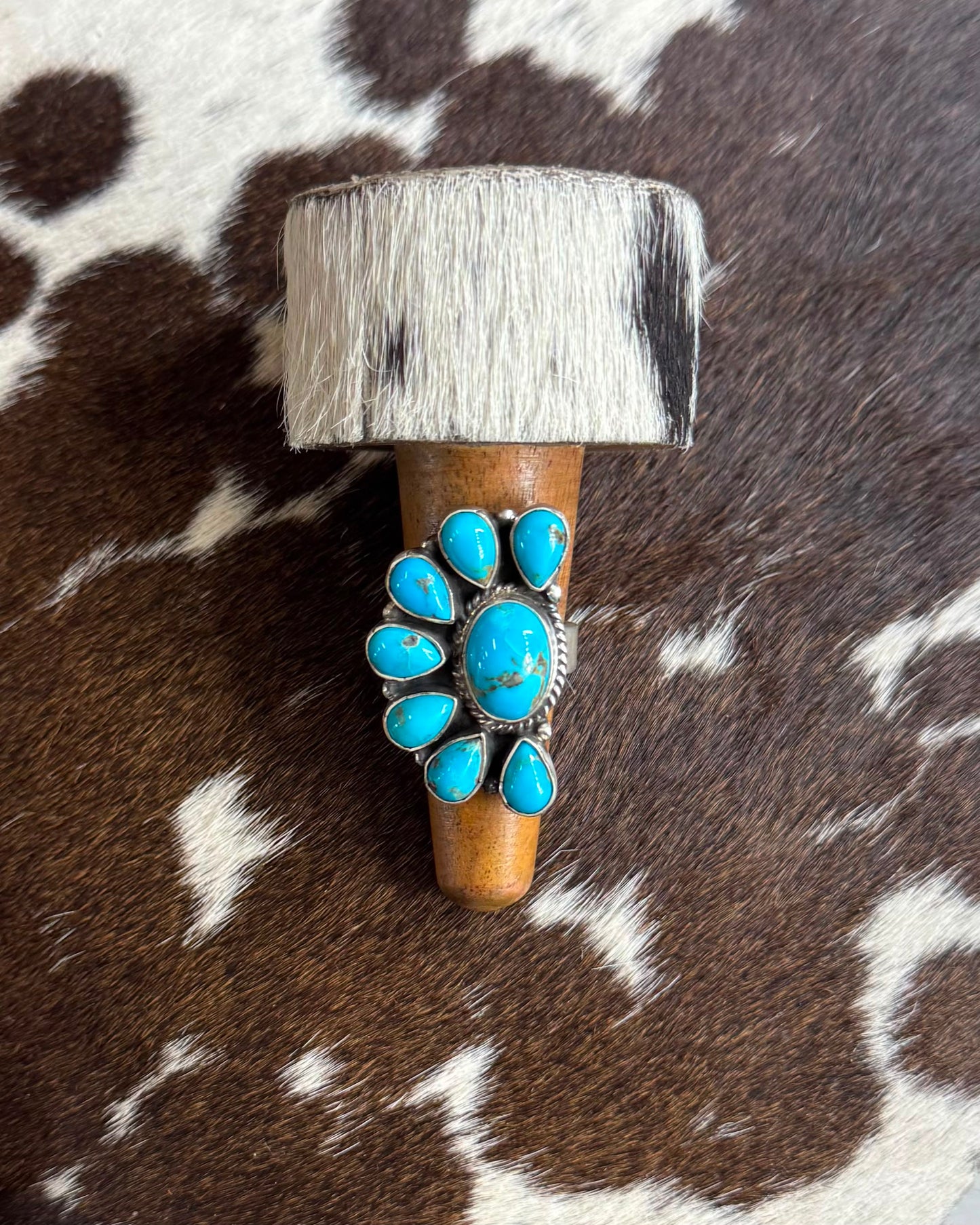 Turquoise Half Cluster Ring *Native