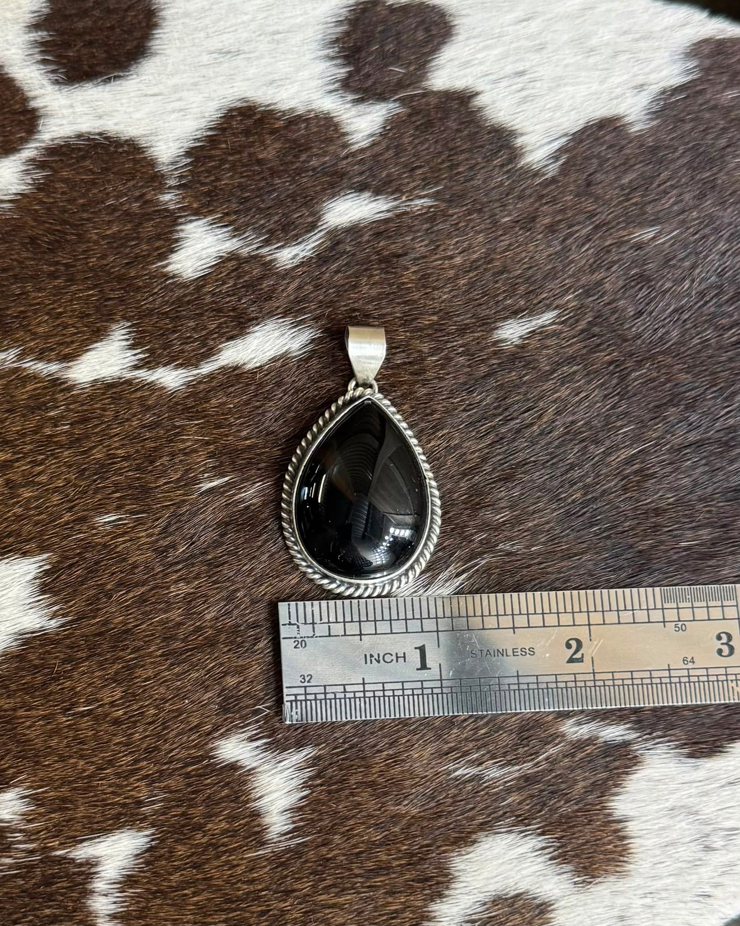 Black Onyx Teardrop Pendant *Native