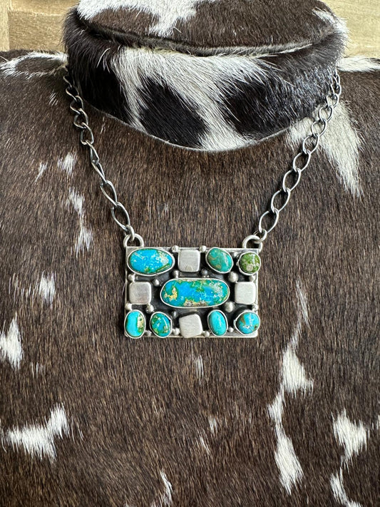 Pebbled Square Bar Necklace *Native